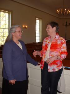 A photo of Gwyneth Walker with Debra Morris-Bennett